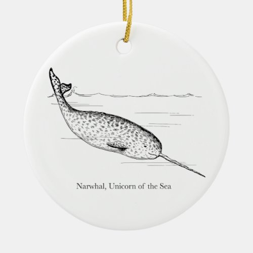 Narwhal Whale Unicorn of the Sea Ceramic Ornament