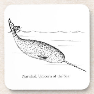 Narwhal Whale Unicorn of the Sea Drink Coaster