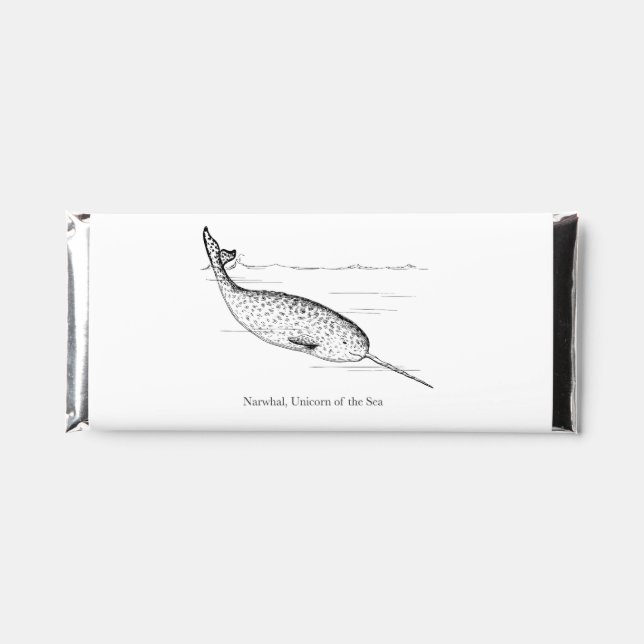 Narwhal Whale Unicorn of the Sea Hershey Bar Favors (Front)