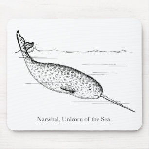 Narwhal Whale Unicorn of the Sea Mouse Pad