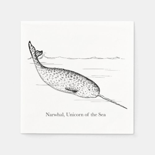 Narwhal Whale Unicorn of the Sea Napkins