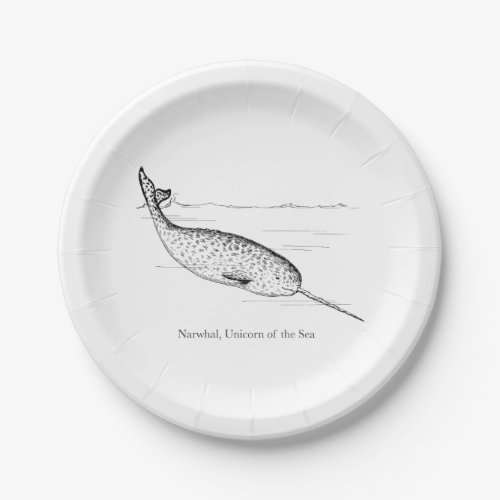 Narwhal Whale Unicorn of the Sea Paper Plates