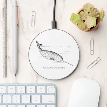 Narwhal Whale Unicorn Of The Sea Wireless Charger by GigaPacket at Zazzle