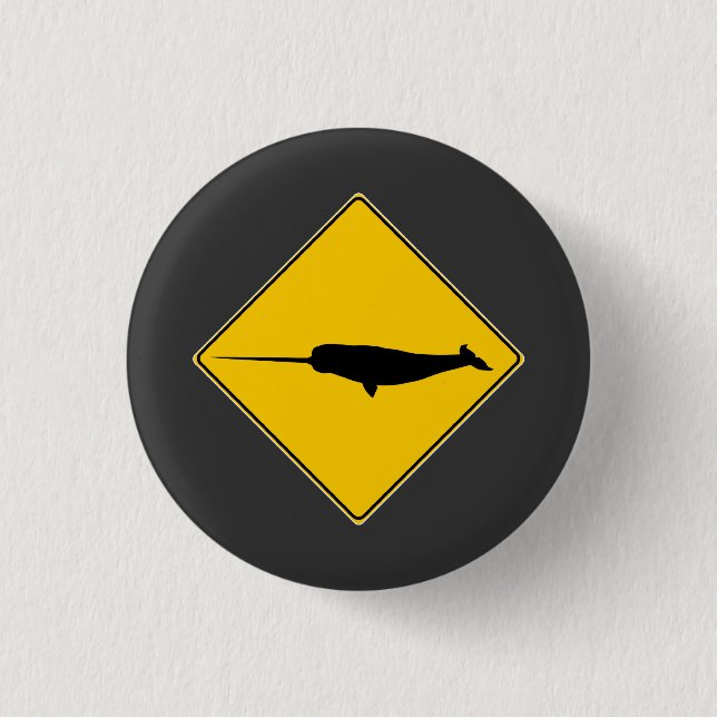 Narwhal X-ing Sign Button (Front)