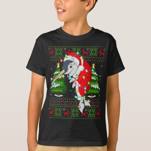 Narwhal Xmas Tree Matching Santa Narwhal Ugly Chri T_Shirt
