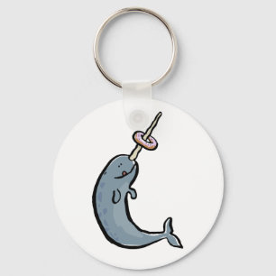 narwhale and donut keychain