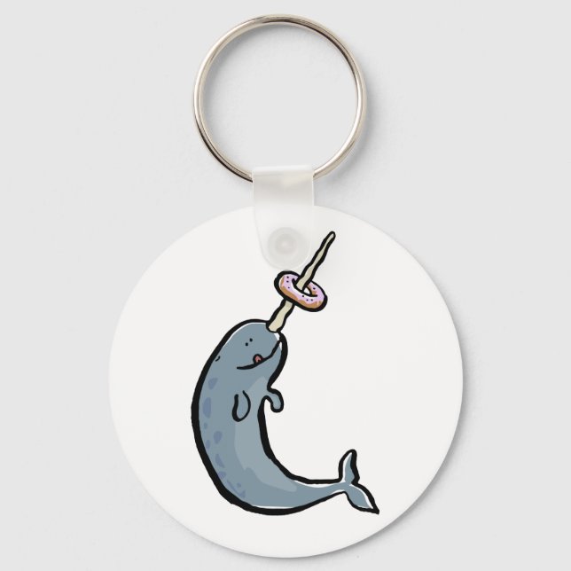 narwhale and donut keychain (Front)