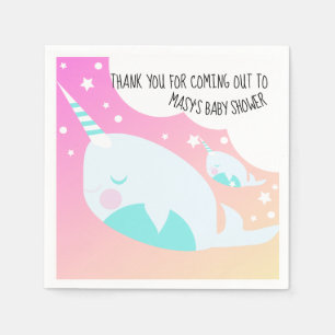 Narwhale Ombre Baby Shower Ombré Napkins