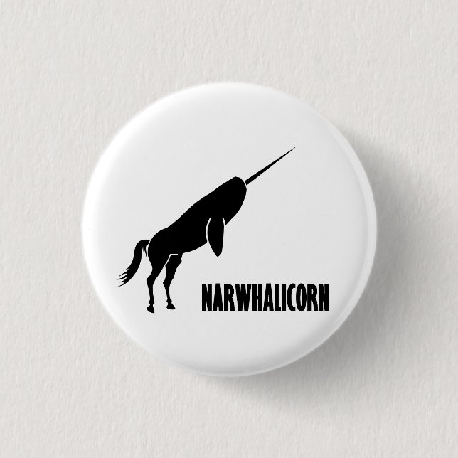 Narwhalicorn Narwhal Unicorn Pinback Button (Front)