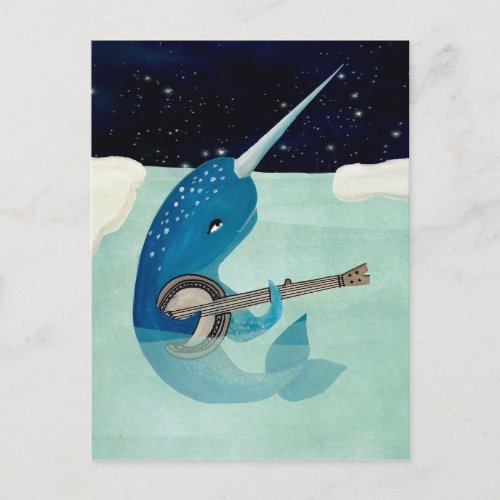 Narwhals Aquarelle _ Narwhal Plays Banjo Card