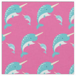 Narwhals Cute Cartoon Kids Pink Girls Fabric