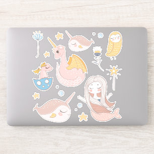 Narwhals, Mermaid, Dragon, Owl, Magical Friends Sticker