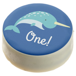 Narwhals Ocean Cute 1st Birthday Party Theme Chocolate Covered Oreo