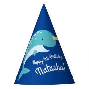 Narwhals Ocean Cute 1st Birthday Party Theme Hat