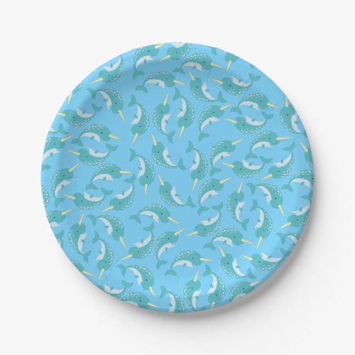 Narwhals Ocean Cute 1st Birthday Party Theme Paper Plates