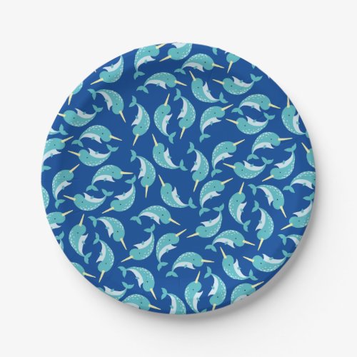 Narwhals Ocean Cute 1st Birthday Party Theme Paper Plates