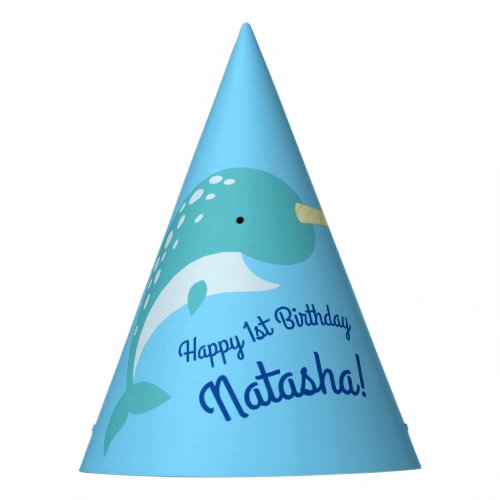 Narwhals Ocean Cute 1st Birthday Party Theme Party Hat