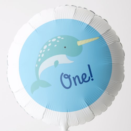 Narwhals Ocean Cute Kids Birthday Party Balloon