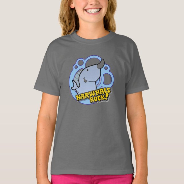 Narwhals Rock! T-Shirt (Front)