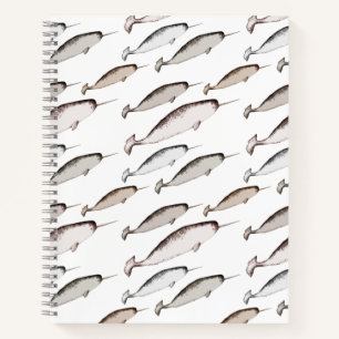 Narwhals Swim - Narwhal Pattern Whale Lover Gift   Notebook