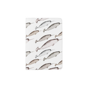 Narwhals Swim - Narwhal Pattern Whale Lover Gift   Passport Holder