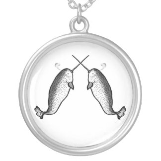 Narwhals unite! silver plated necklace