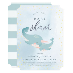 narwhal baby shower invitations