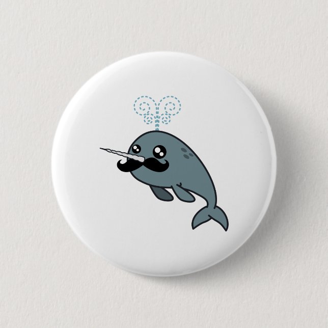 Narwhalstache Button (Front)