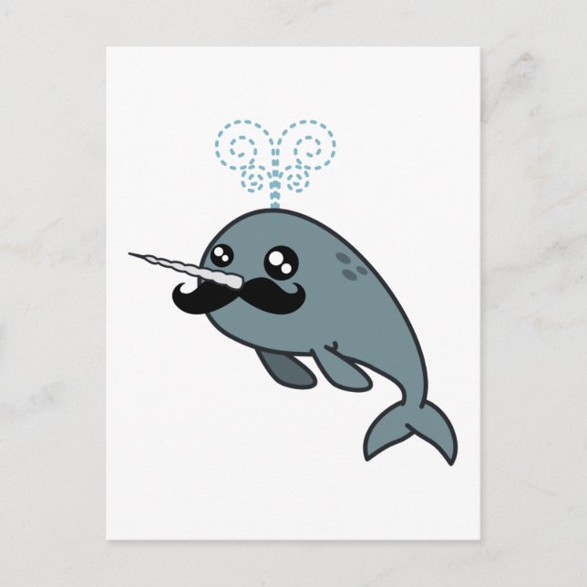 Narwhalstache Postcard (Front)