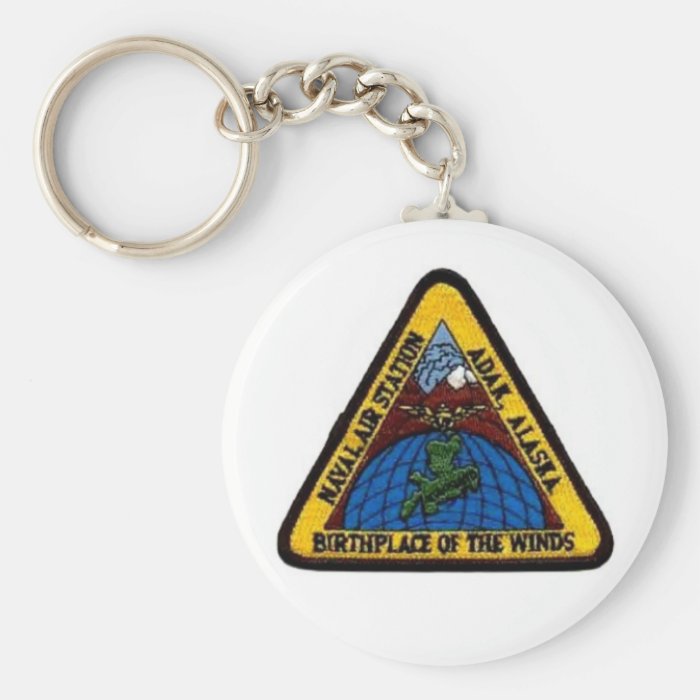 NAS Adak, Alaska White Keychain