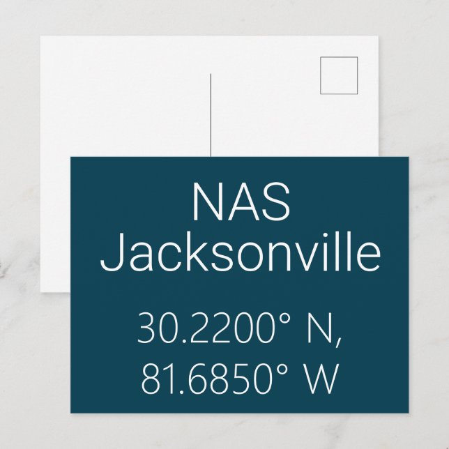 NAS Jacksonville Latitude Longitude Postcard (Front/Back)