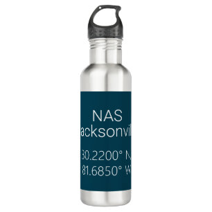 NAS Jacksonville Latitude Longitude Stainless Steel Water Bottle