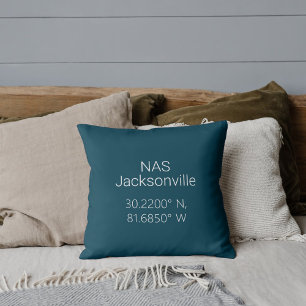 NAS Jacksonville Latitude Longitude  Throw Pillow