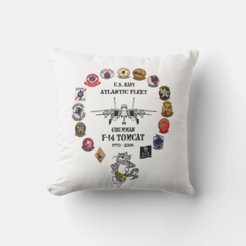 NAS Oceana _ F_14 Tomcat  _  VF_11 Red Rippers Throw Pillow