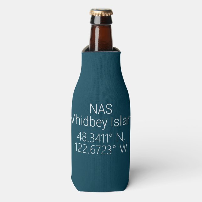 NAS Whidbey Island Latitude Longitude  Bottle Cooler (Bottle Front)