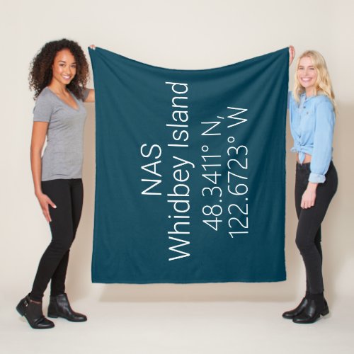 NAS Whidbey Island Latitude Longitude   Fleece Blanket