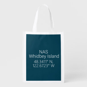 NAS Whidbey Island Latitude Longitude Grocery Bag