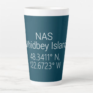 NAS Whidbey Island Latitude Longitude Latte Mug