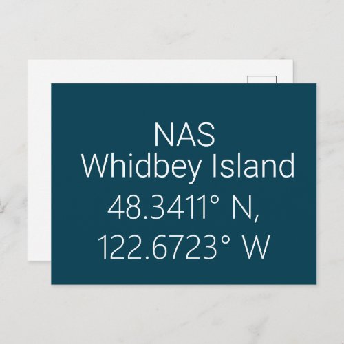 NAS Whidbey Island Latitude Longitude Postcard