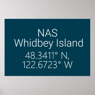 NAS Whidbey Island Latitude Longitude Poster