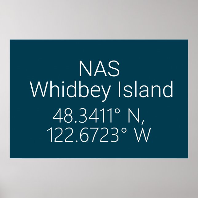 NAS Whidbey Island Latitude Longitude   Poster (Front)
