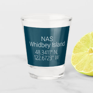 NAS Whidbey Island Latitude Longitude Shot Glass