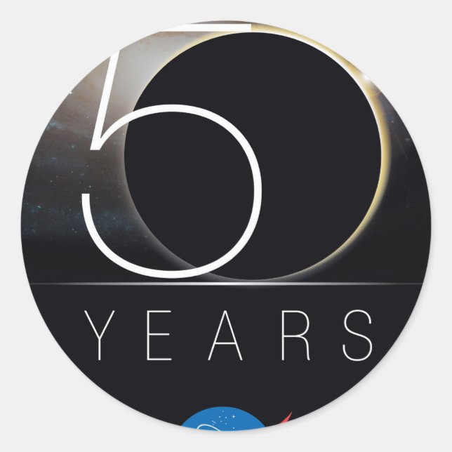 NASA 50th Anniversary Logo Classic Round Sticker (Front)