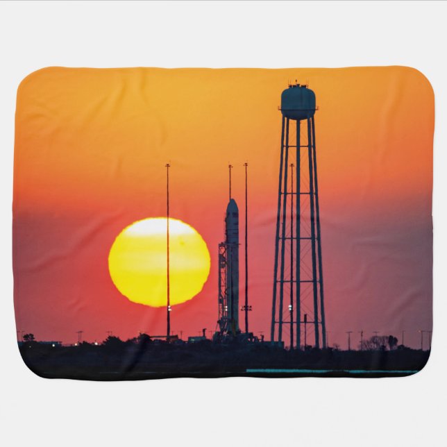 NASA Antares Rocket Sunrise Launch Swaddle Blanket (Horizontal)