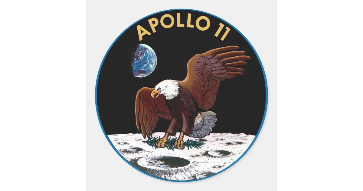 NASA Apollo 11 Logo Classic Round Sticker Zazzle com NASA Apollo 11 Logo Classic Round Sticker Zazzle com