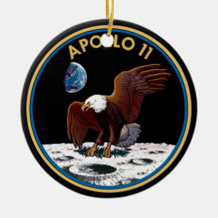 NASA Apollo 11 Moon Landing Lunar Patch Insignia Ceramic Ornament