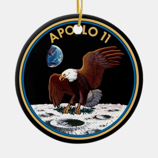 NASA Apollo 11 Moon Landing Lunar Patch Insignia Ceramic Ornament (Front)
