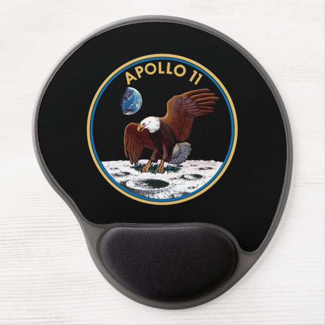 NASA Apollo 11 Moon Landing Lunar Patch Insignia Gel Mouse Pad (Front)