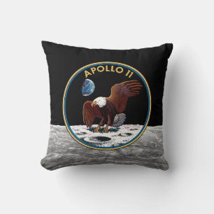 NASA Apollo 11 Moon Landing Lunar Patch Insignia Throw Pillow