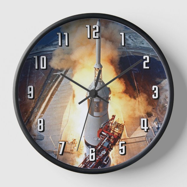 NASA Apollo 11 Moon Landing Rocket Launch Clock (Front)